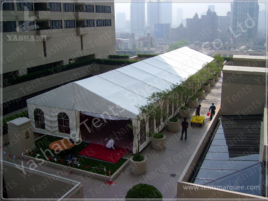 100 Seater Temporary Outdoor Garden Party Canopy Tent Open Gable Sunshade Construction