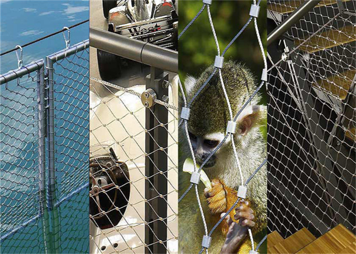 Galvanized Stainless Steel Zoo Mesh , Custom Size Animal Enclosure Netting