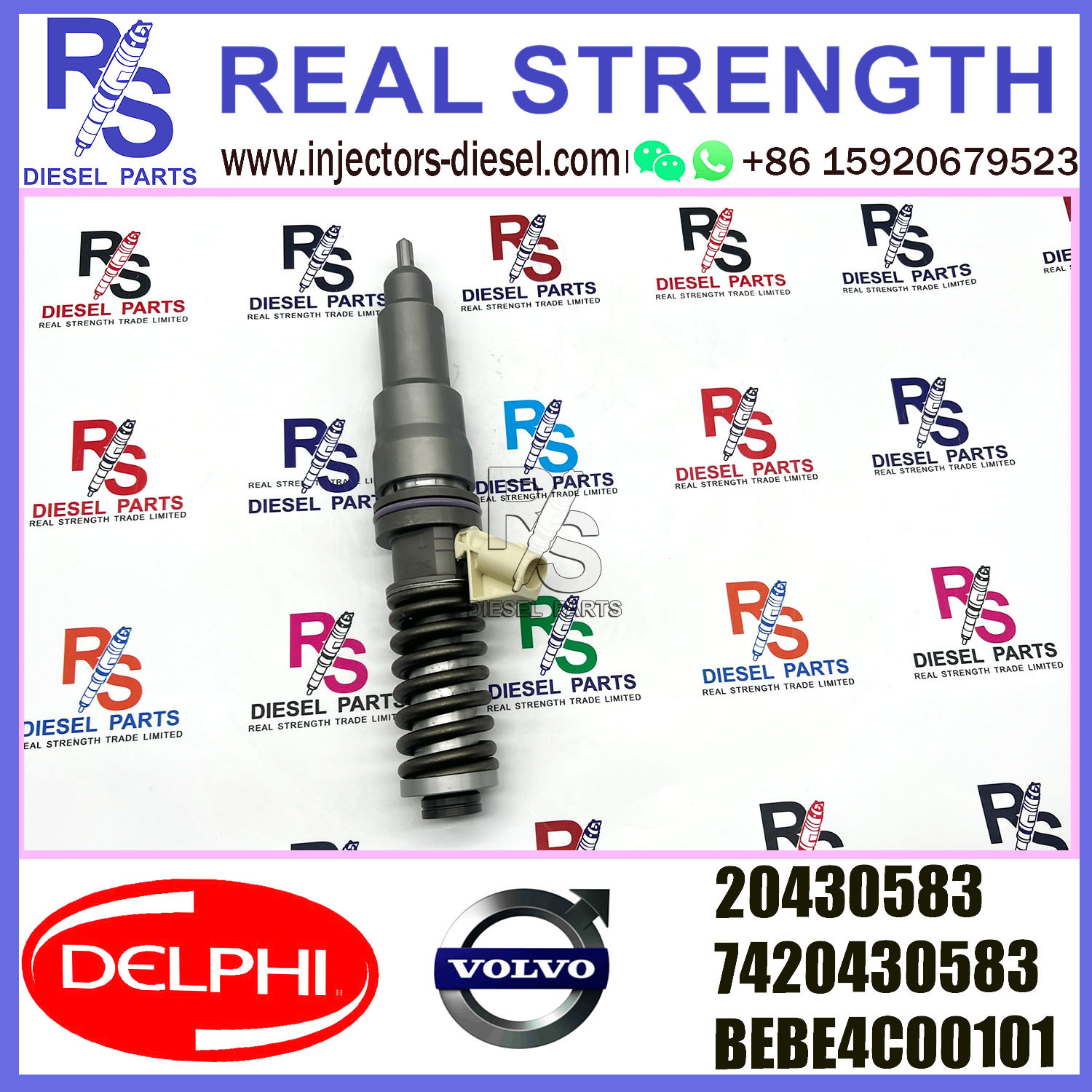 DELPHI 2pin injector 20430583 7420430583 BEBE4C00101 Diesel pump Injector V-O-L-V BEBE4C00101 E1 for D12 EURO 3