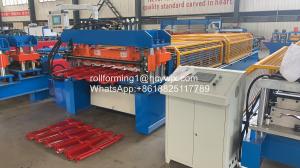 Quality Arc Cutting Glazed Corrugated Roof Tile Roll Forming Machine 0.6mm 4m/Min for sale