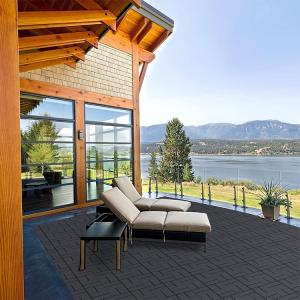 Quality E-Purchasing Rubber Interlocking Deck Tiles, 9 Pack Patio Flooring, 12X12 For Outdoor Black Color for sale