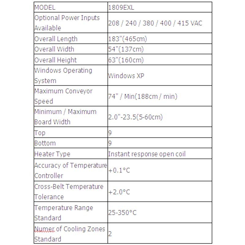 Heller 1809EXL PCB SMT Reflow Oven 9 Zones SMT Reflow Soldering Machine