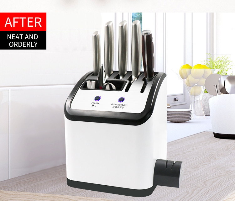 Plastic Single Dry Electric UV Smart Magnetic Knife Holder With Sharpener