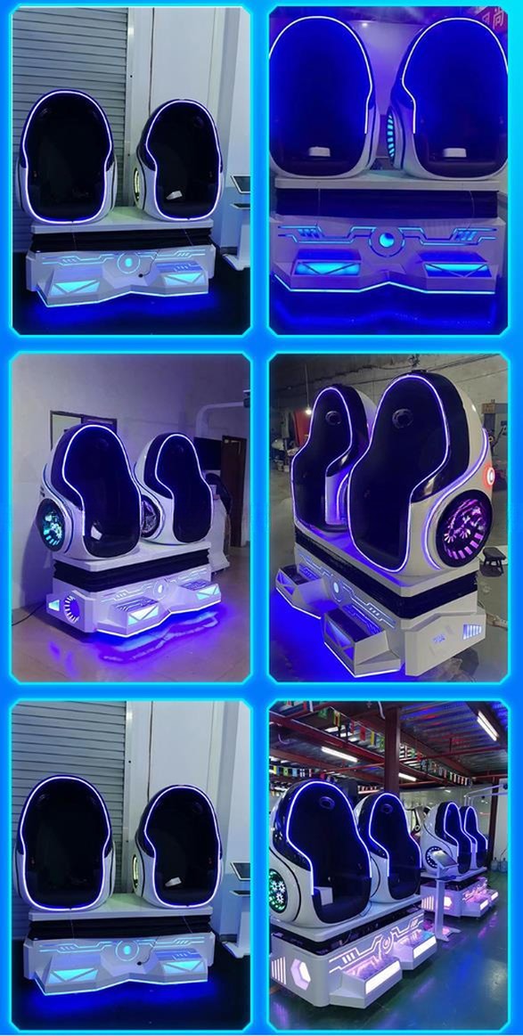 Guangzhou manufacturer vr 9d egg chair double players 19/21/43 inch screen roller coaster 9d vr chair for sale