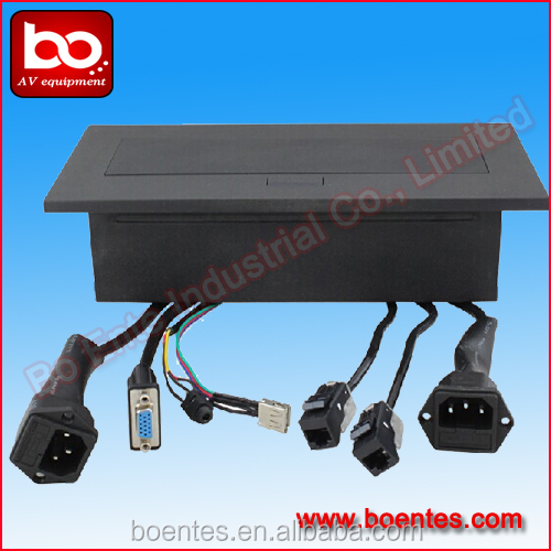 square corner with cable length desktop electric plugs socket