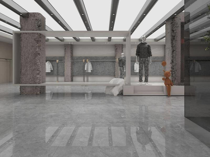Gray Scratch-Resistant Grade AAA 1200x1200x9mm Exterior Wall Polished Glazed Porcelain Tile For Living Room And Office