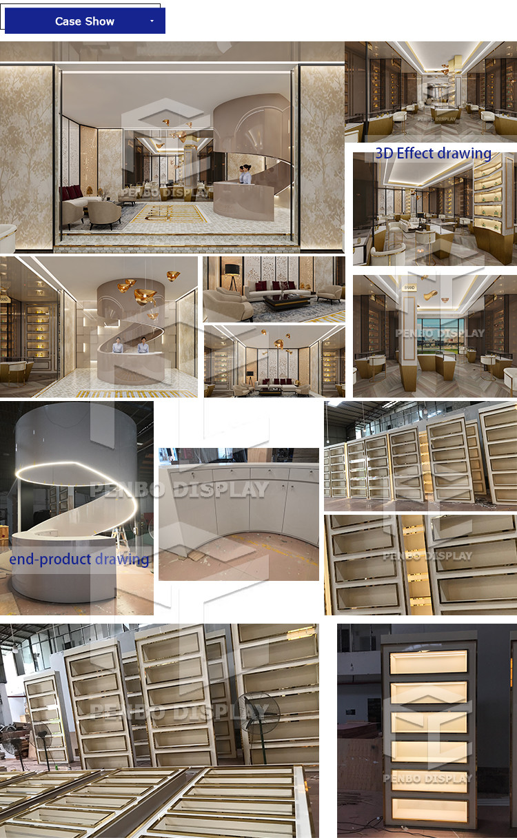 3D Design ODM Jewelry Shop Furniture Showroom Jewellery Vitrine Powder Coated
