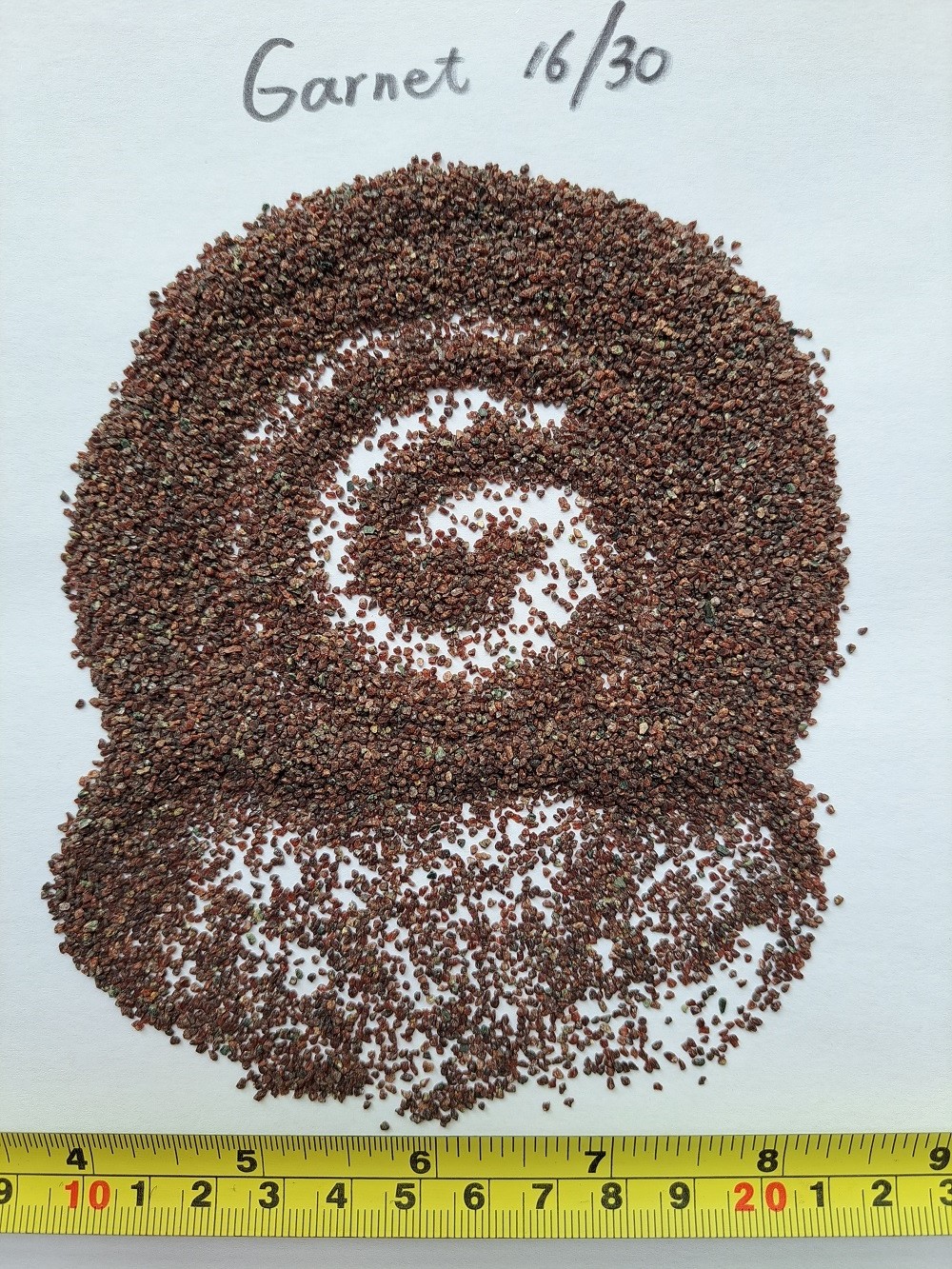 Garnet Sand mesh 16/30 Abrasive for Sandblasting: Natural Abrasive medium, Mohs 7.0-7.5, Sa2.5-3