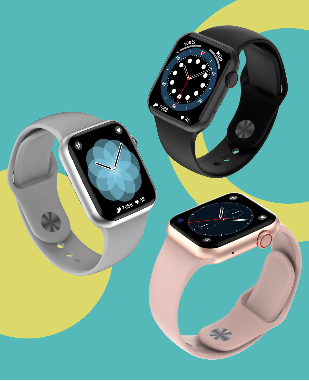 DT100 44mm Smart Watch Series6 Men Bluetooth Call 1.75" Full Touch ECG Blood Pressure Women Find Mobile PhonSmartwatch