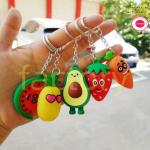 Children Promotional Rubber Keyrings , Animal Cartoon PVC Keychain Soft Rubber