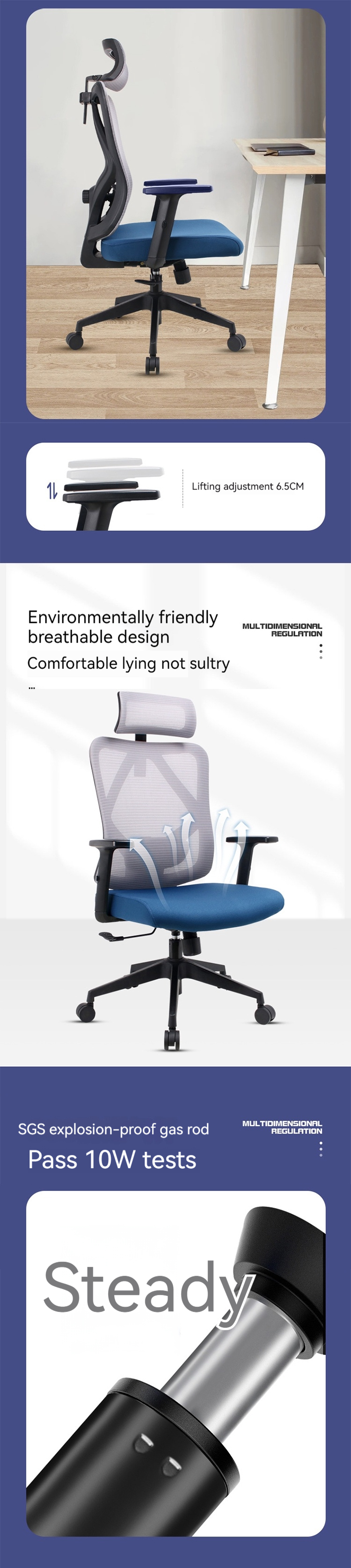 Breathable Mesh Backrest Office Chair Promotes Air Circulation for Comfortable Sitting