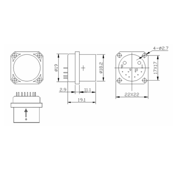 Quartz Flexible Accelerometer Sensor with Wide Load Resistance Range Triangle Precision Mounting Flanges and Bias Stability ≤100μg
