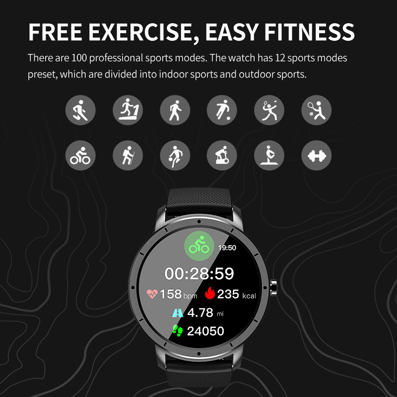 Dial Switch Bluetooth 5.2 GPS Waterproof Smartwatch 1.32 Inch