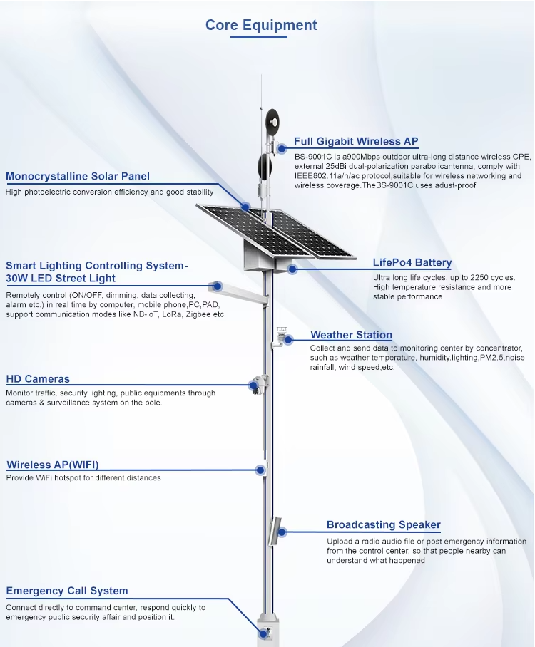 Smart pole control system interface