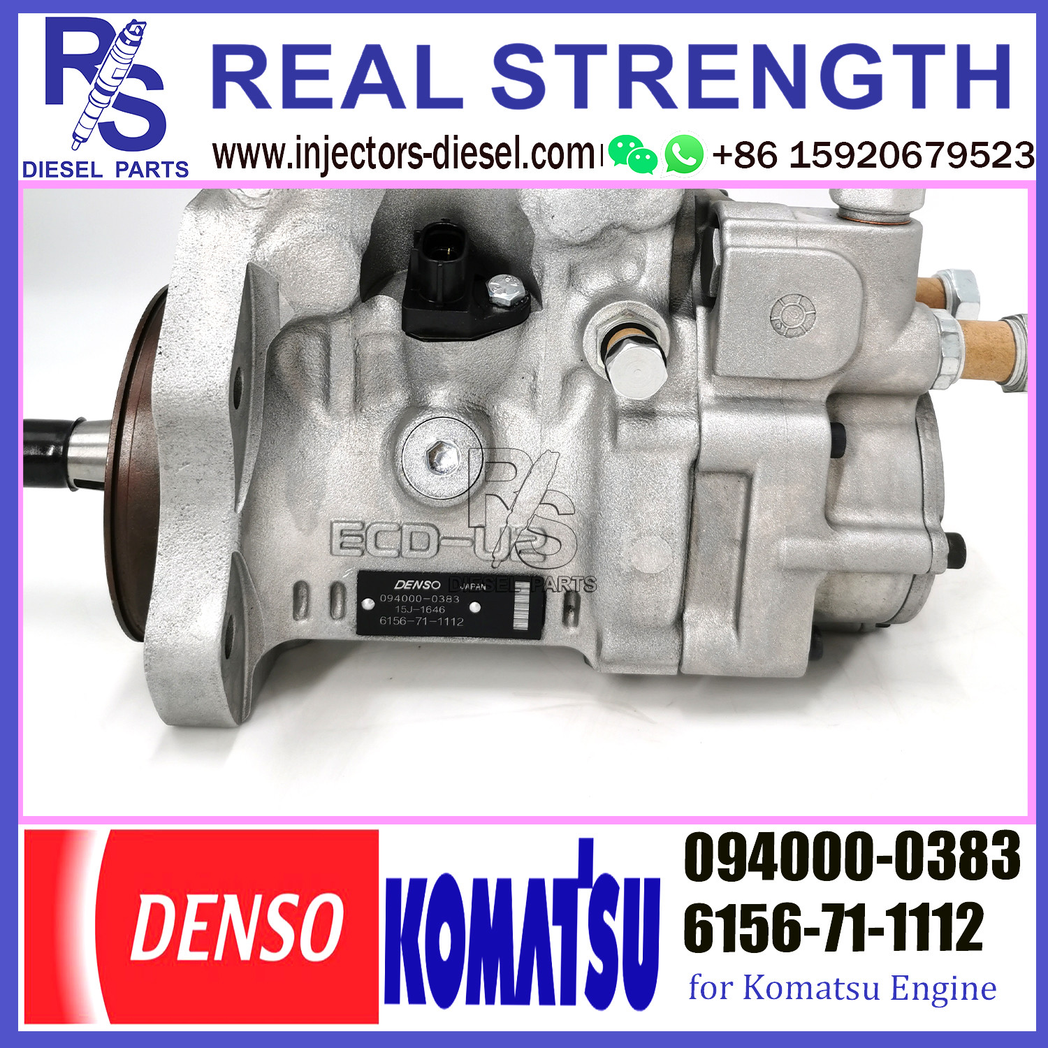DENSO pump 094000-0383 Diesel Engine Fuel Pump 094000-0383 For Komatsu 6156-71-1112 6156-71-1111 6156-71-1110