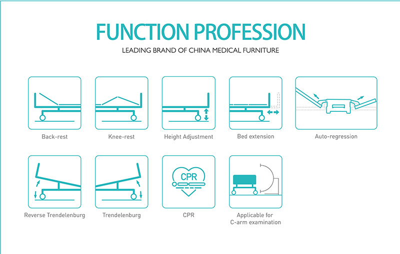 Factory Metal Multifunction Folding Medical Furniture Icu Patient Nursing Adjustable Electric Hospital Bed With Casters