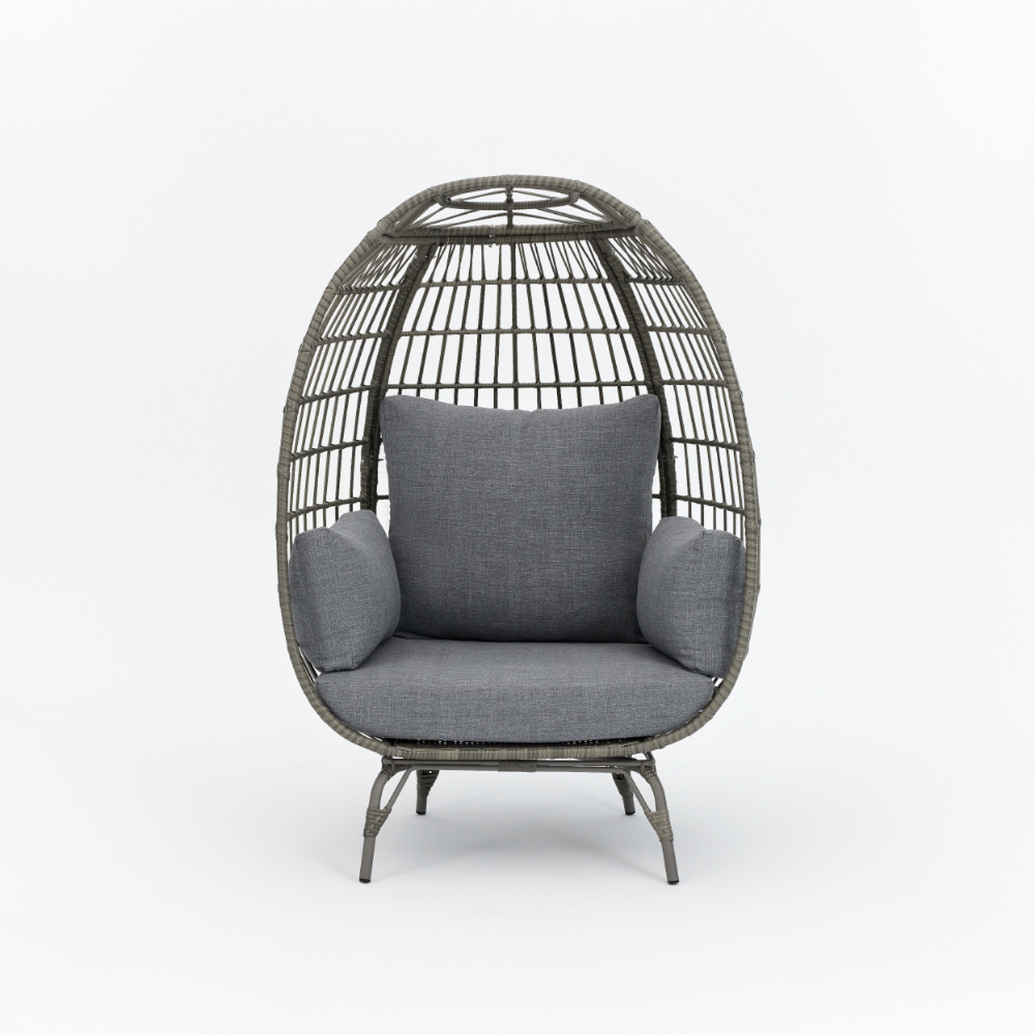 Standing Egg Chair Foldable and Rattan Weave Design for Outdoor Living Room