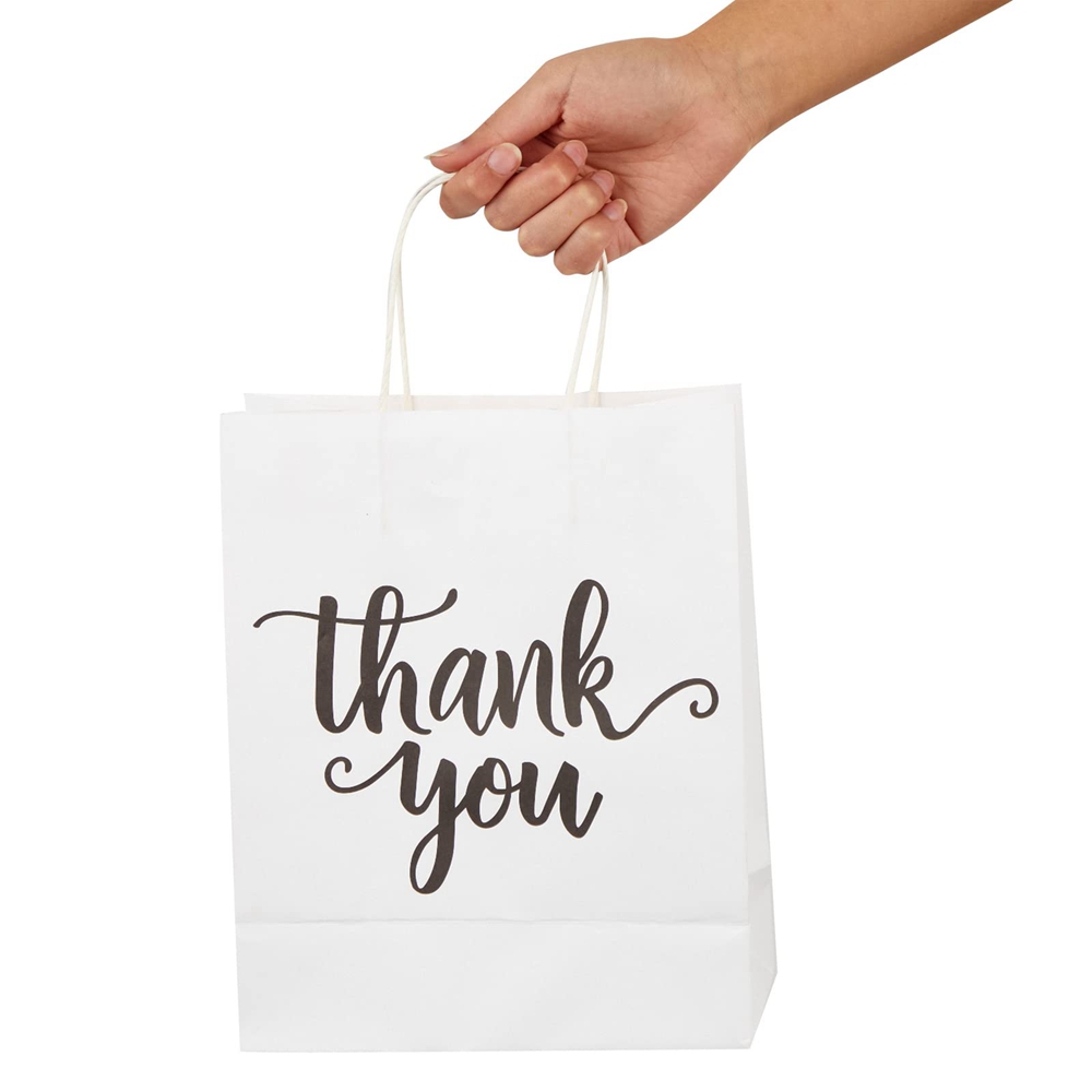 Kraft Paper Thank You Clothing Gift Jewelry Shopping Paper Bag for Business Shopping