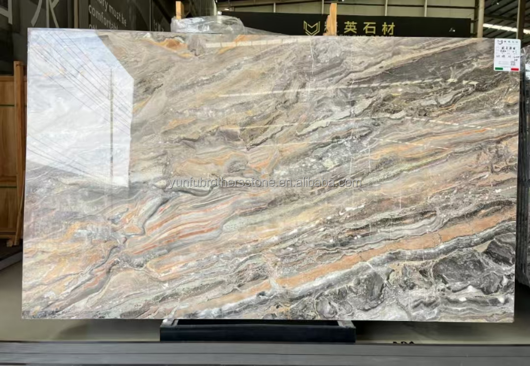 Venice Brown Calcite Stone Ideal for Round Dining Table Set and Home Furniture