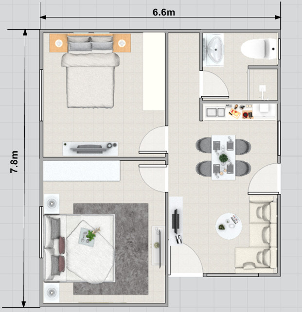 Light Steel Prefab Bungalow Homes Fire Prevention Mothproof , Small Manufactured Homes