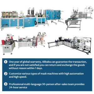 Quality Folding Elastic Earloop Mask Machine 22kW Mask Making Equipment for sale