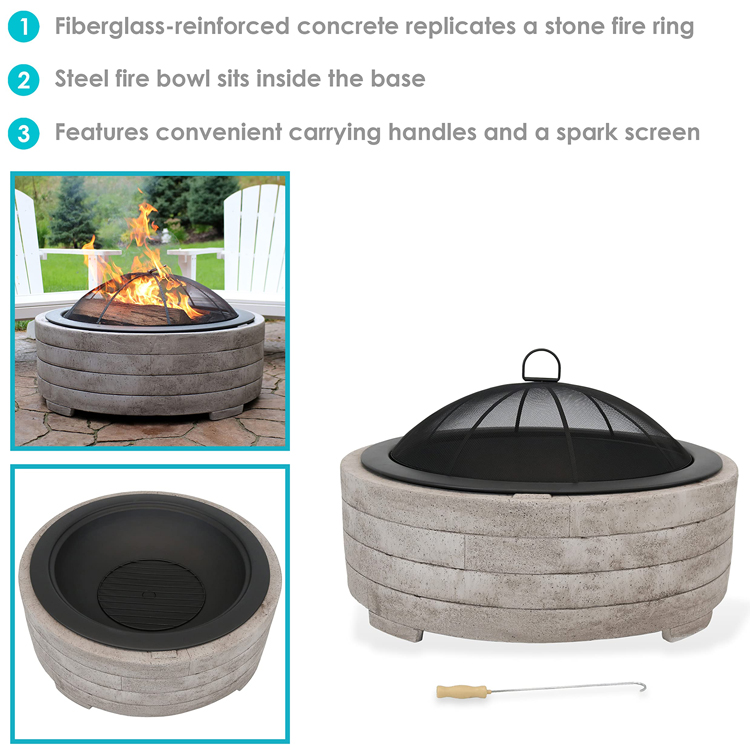 Charcoal Barbecue Grill Fire Pit Bowl for Outdoor Patio Garden Bonfire Camping Picnic
