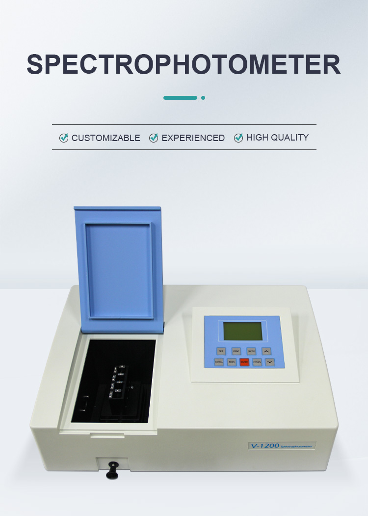 Portable Single Beam Vis Spectrophotometer V1200 with Wavelength Range 325-1100nm