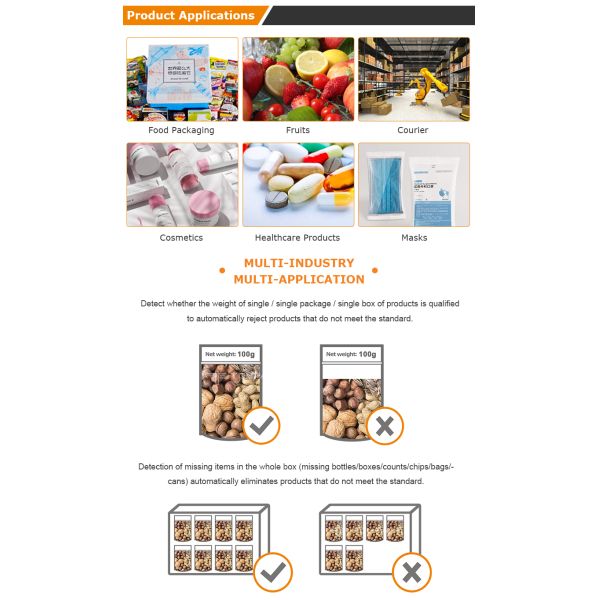 Packed Food Check Weigher Belt Conveyor Automatic Checkweigher