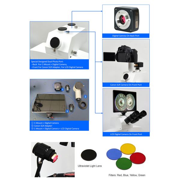 Forensic Comparison Microscope with 2x~240x Magnification LED Illumination and CE Certification for Laboratory Research