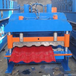 Quality Low Noise Glazed Plc Roof Tile Roll Forming Machine For Color Ppgi Steel for sale