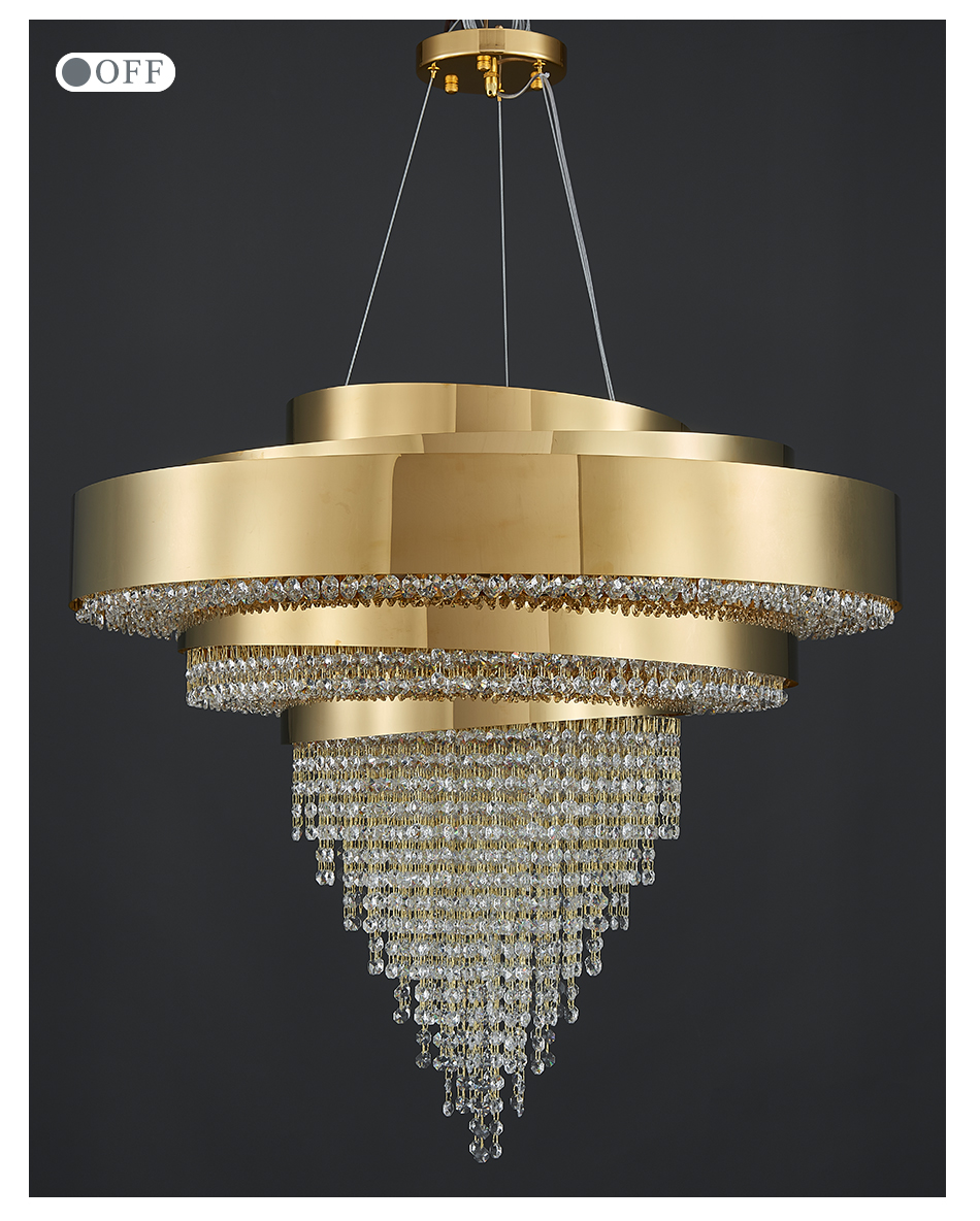 Modern led chandelier living room decoration home decor lights round large dining light(WH-CY-244)