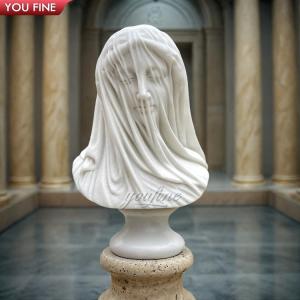 Quality Custom Marble Veiled Lady Bust Statues for sale