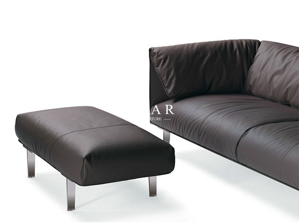 Italy Contemporary Simple Designed Modern Home Living Room Furniture Leather Sofa Set