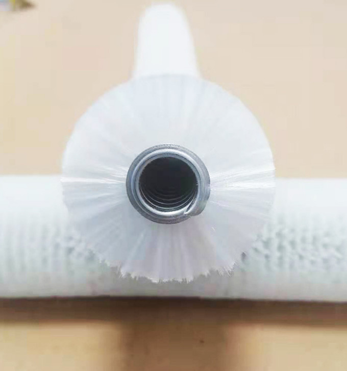 Soft White Nylon PA66 Bristle White Brush Roller Spiral Brush For Polishing Machine