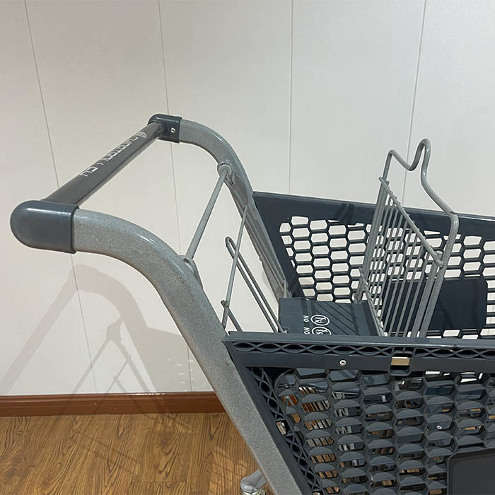 100L Galvanized Plastic Steel Metal Store Shopping Trolley Carts with Wire