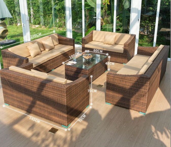 250kg Rattan Furniture Sofa And Chairs Set Hotel Villa Leisure Combination