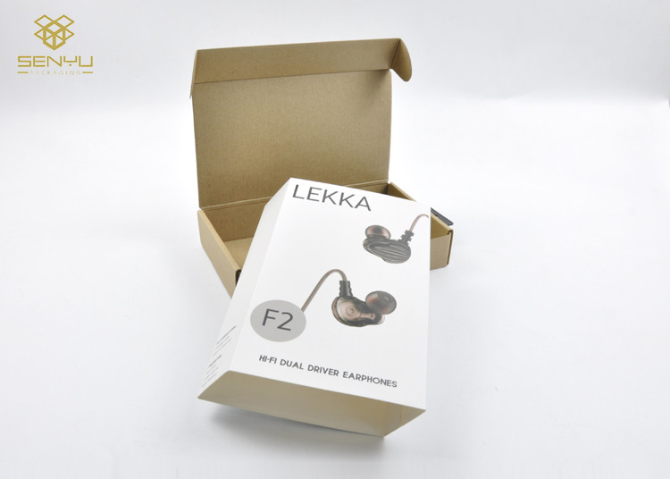 Custom Printed Mobile Accessories Packaging Earphone Package With Hook Sleeve