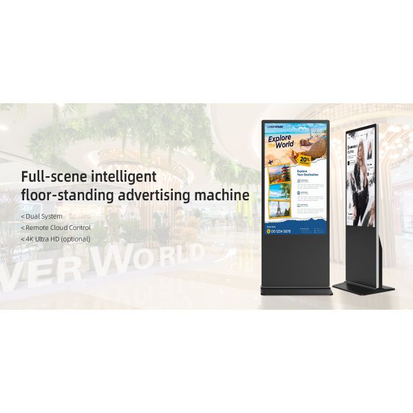 Ultra Thin Lcd Indoor Floor Standing Digital Signage 32"- 65"