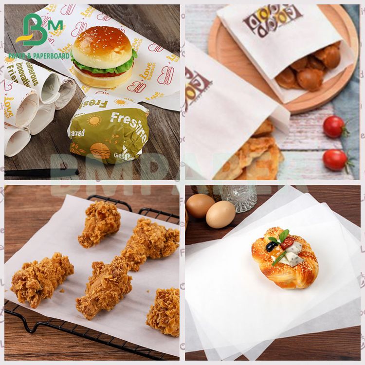 Snack Bag Paper 35gsm 38gsm Wrap Food White Greaseproof Paper