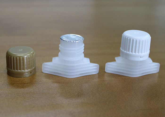 Tight Sealing Up Plastic Spout Caps With Foil Liners And Seals Custom Size