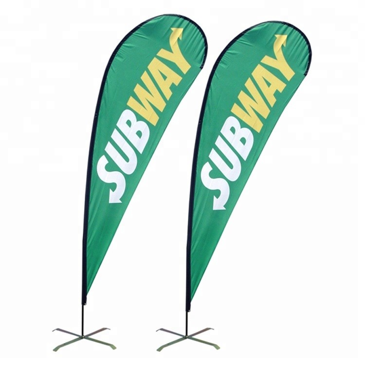 Double Side Print Teardrop Beach Flag 230gsm Polyester Outdoor