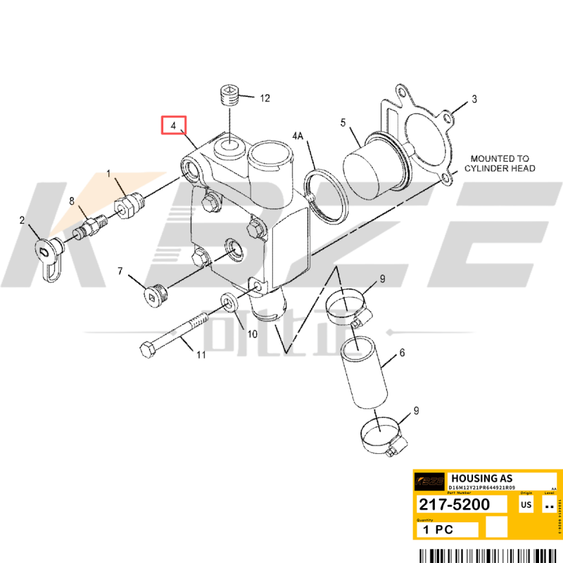 CAT C9 / C-9 Engine Thermostat Housing 217-5200 (2175200) for 330C 330D 336D 340D Excavator Replacement Parts OEM Quality Heavy Duty Cooling System