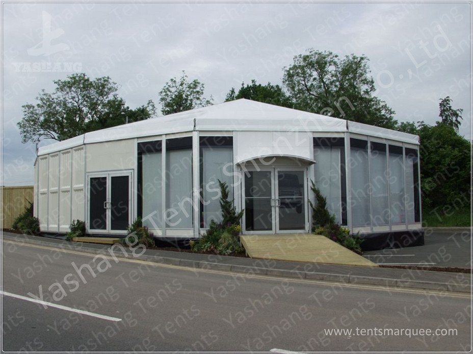 Commercial Enclosed Gazebo Tent Marquee With 850gsm White Fabric Top Cover