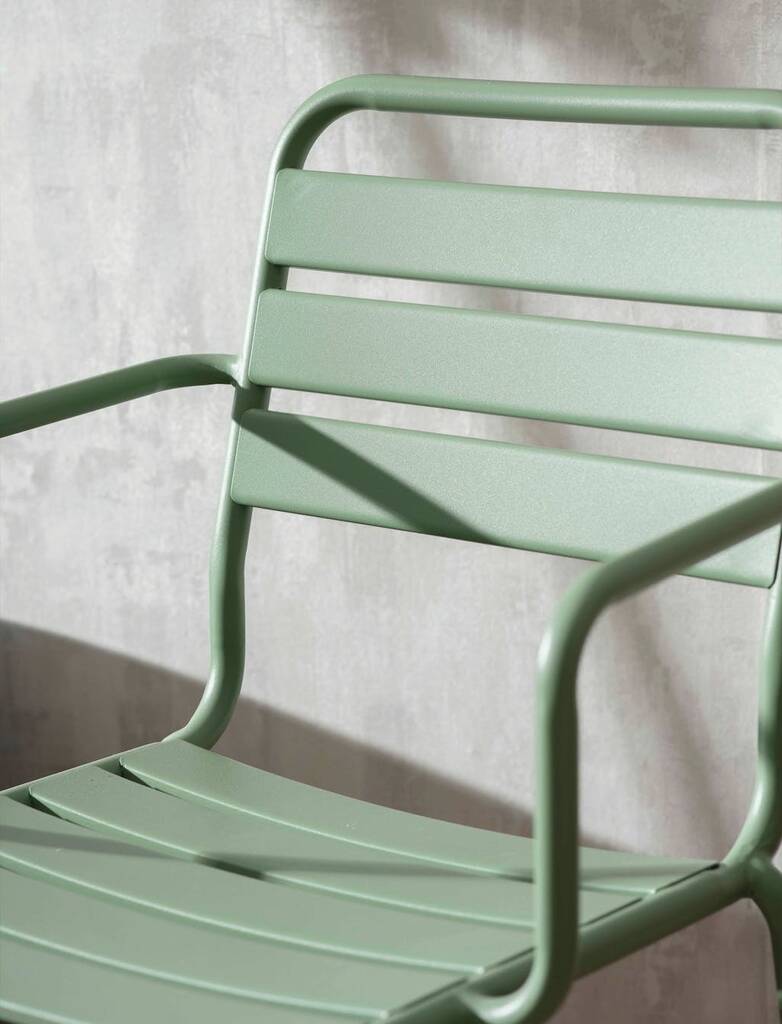 Modern Design AJUNION Metal Steel Garden Seating Armchairs in H85 x W52 x D47cm Size