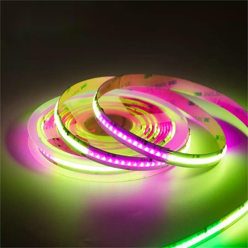 Magic Chasing RGB Ws2811 RGBIC Flex Linear COB LED Soft Lighting 24V DC Waterproof For Indoor Outdoor