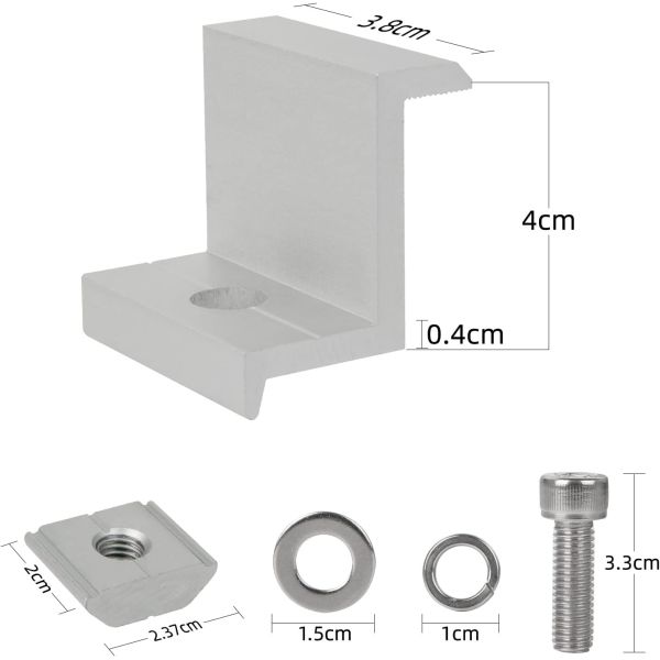 60M/s Wind Load Anodized Solar Mid Clamp Mounting Structure for Roof Mounting System