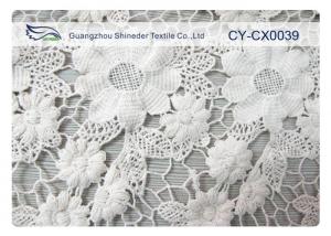 China 100% Nylon Jacquard Lace Fabric with White / Green / Blue Color CY-CX0039 on sale