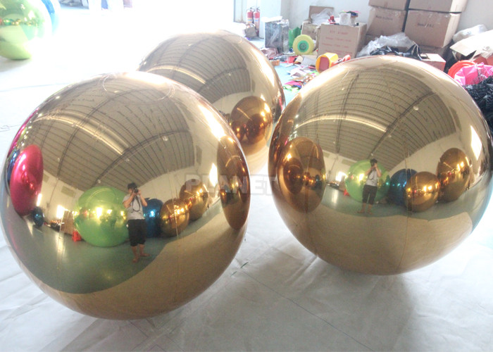 Decoration Gold Hanging Inflatable Mirror Ball Reflective Mirror Balloon