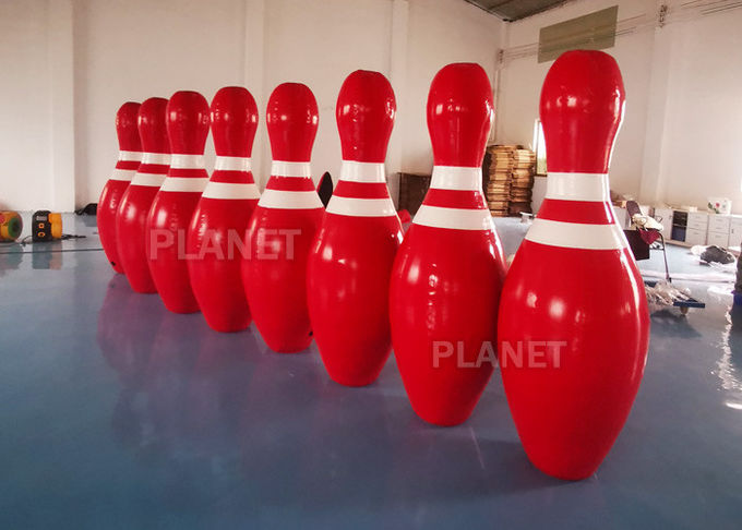 OEM Red 2m Tall Giant Blow Up Bowling Pins For Snow Sport Game