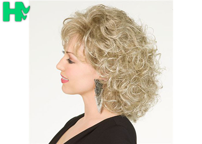 30CM Short Wave Party Synthetic Hair Wigs Blond Cosplay Hair Wigs